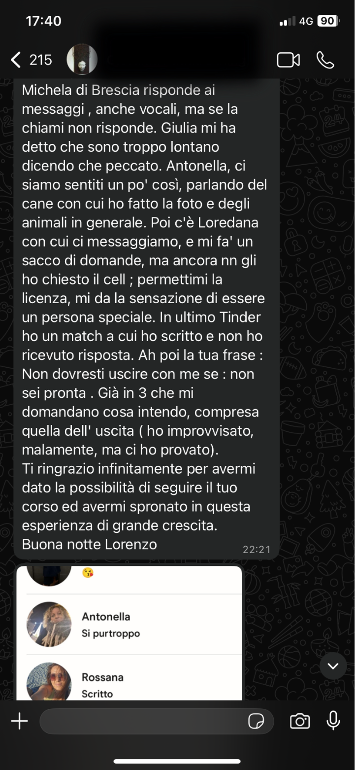 Screenshot risultato Matteo