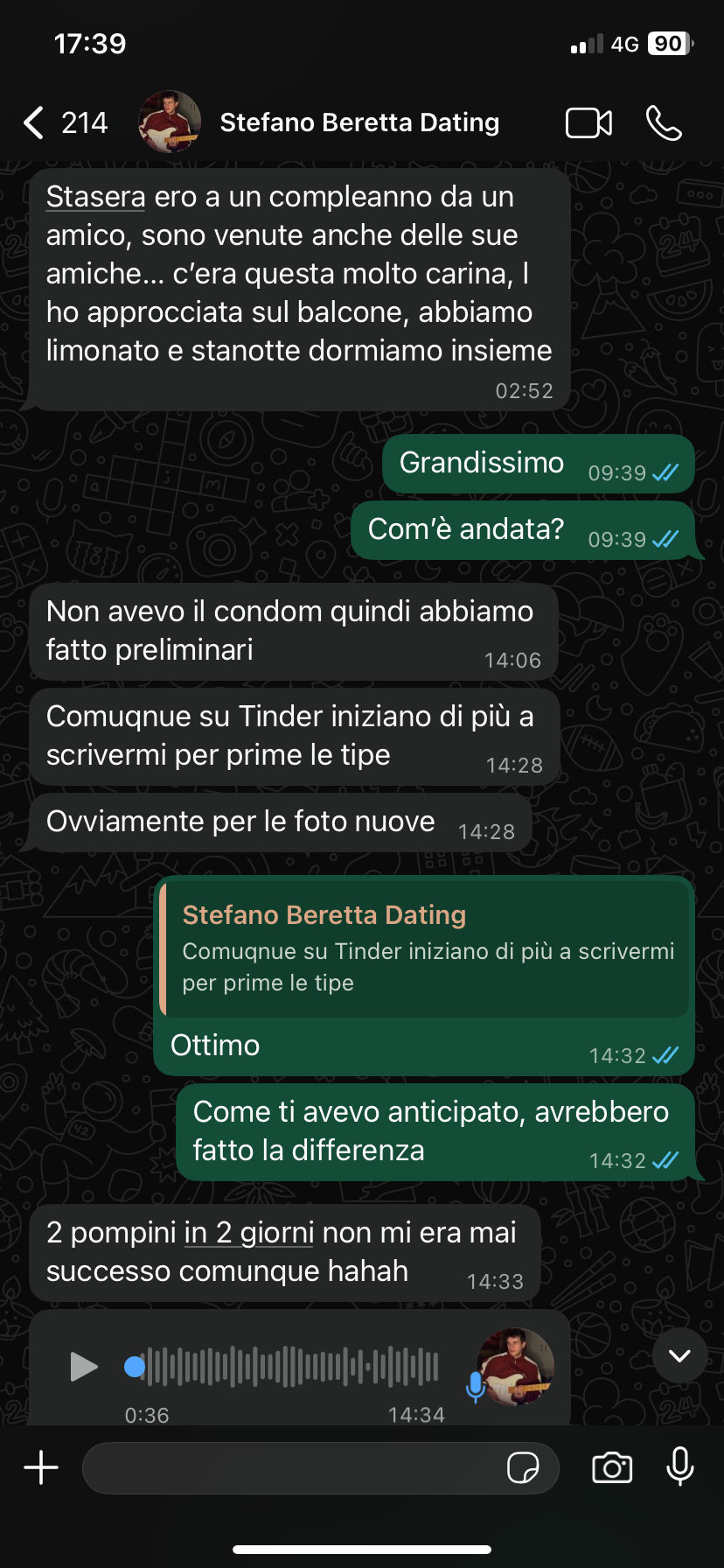 Screenshot risultato Enrico