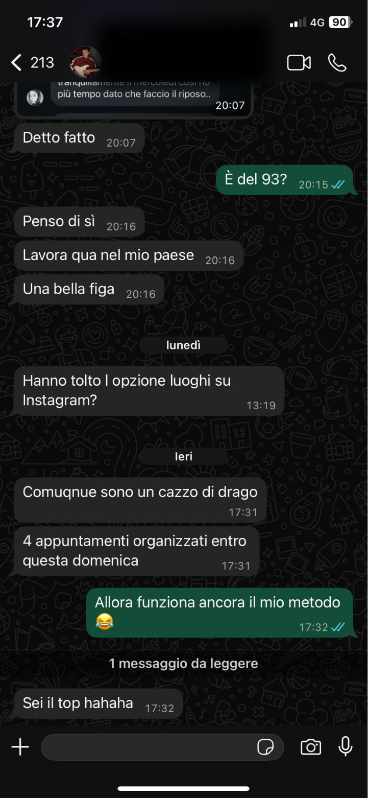 Screenshot risultato Stefano