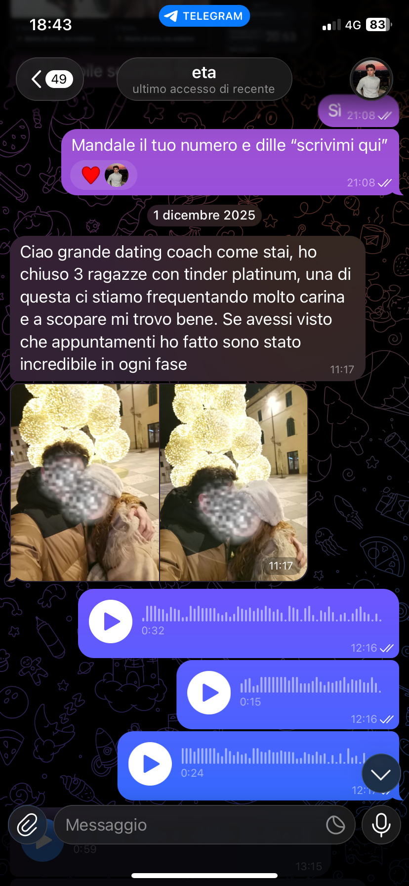 Screenshot risultato Francesco