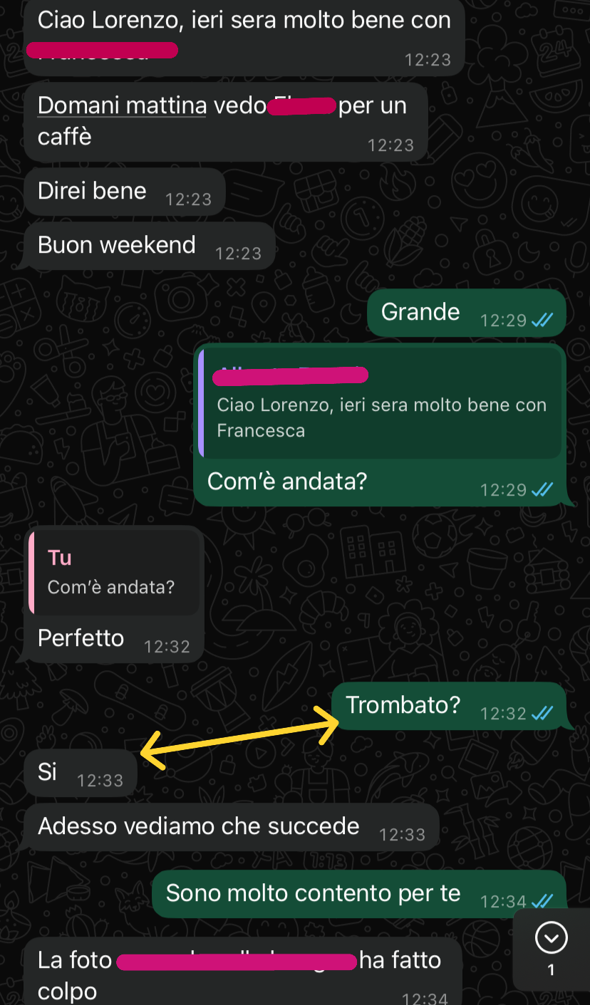 Screenshot risultato Alberto